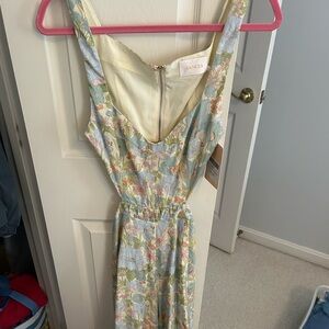 Floral Cut Out Jumpsuit - Multicolor